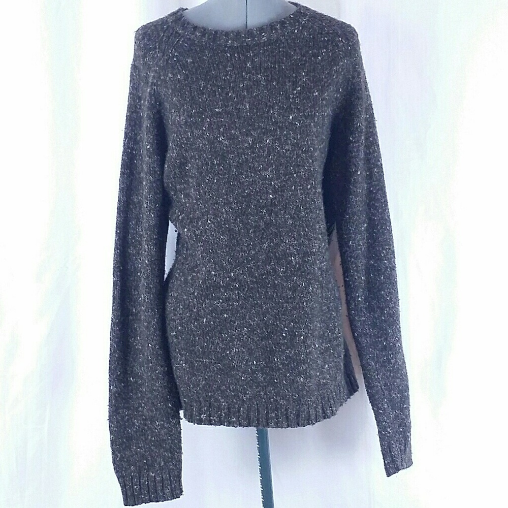 Columbia Mens Wool Blend Sweater Brown Large Knit